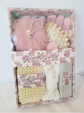 Bath Gift Set - Pink Spa Accessories 6 pcs